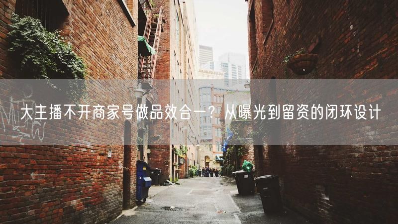 大主播不开商家号做品效合一？从曝光到留资的闭环设计