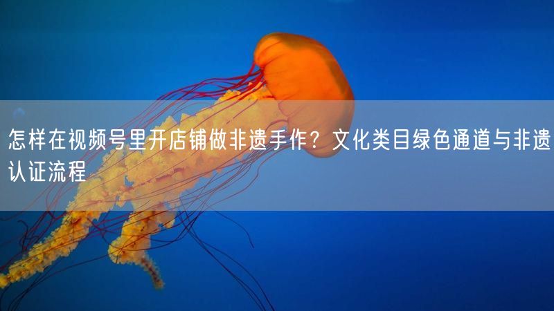 怎样在视频号里开店铺做非遗手作？文化类目绿色通道与非遗认证流程
