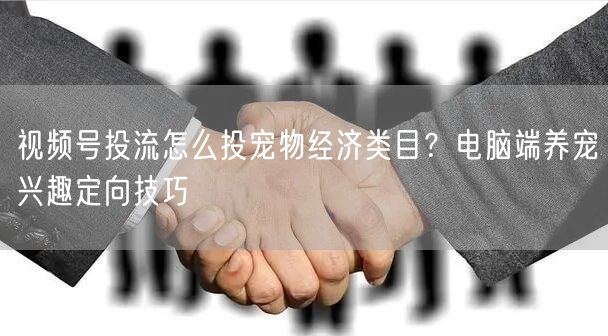 视频号投流怎么投宠物经济类目？电脑端养宠兴趣定向技巧