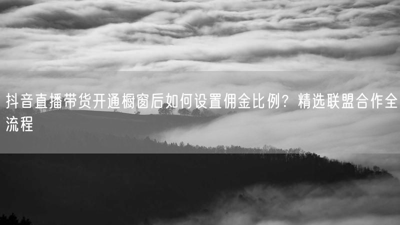 抖音直播带货开通橱窗后如何设置佣金比例？精选联盟合作全流程